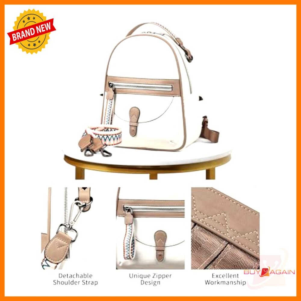 Mini Leather Backpack Purse With Multiple Pockets… - image 6